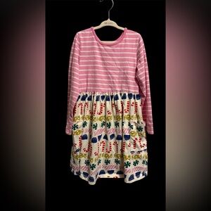 Hanna Andersson Pink and White Striped Dress size 6/7